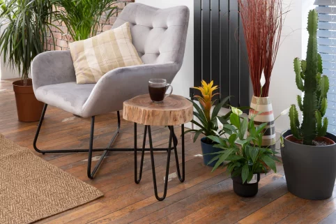 Acacia Wood Trunk Slice Table
