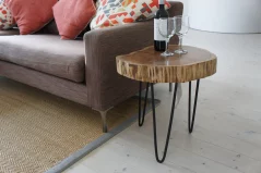 Acacia Wood Trunk Slice Table